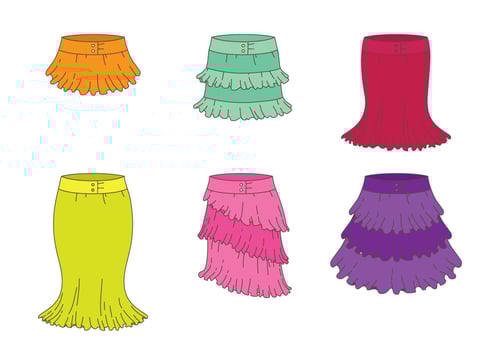 Skirt With Frills Vectors 