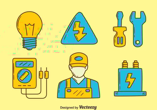 Hand Drawn Lineman Element Vector
