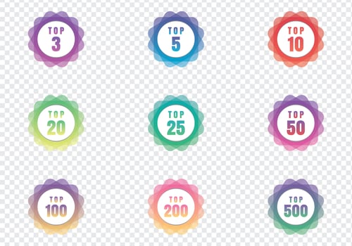 Modern Top Chart Badges vector
