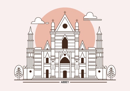 Westminster Abbey London Landmark Vector Illustration