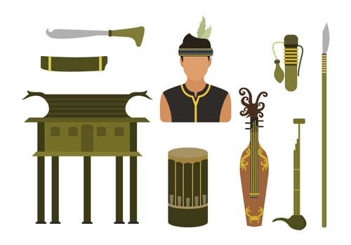 Flat Dayak Vectors