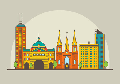 Free Melbourne Landmark Illustration vector