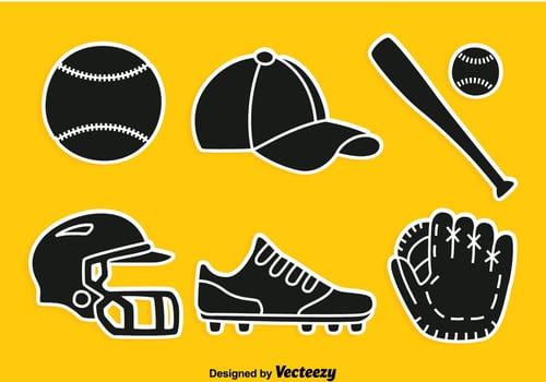 Softball Silhouette Element Vector