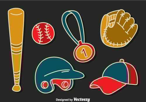 Softball Element Collection Vector
