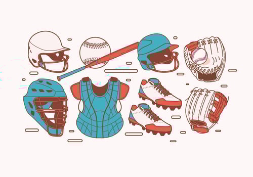 Softball Equipment Vector