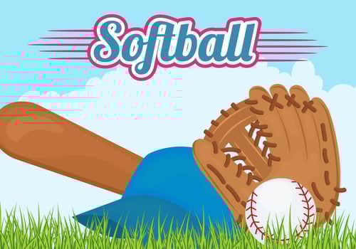 Softball Equipment Background vector