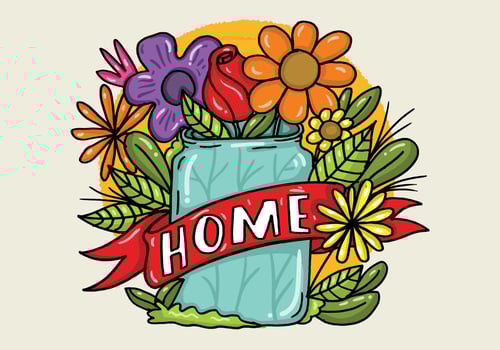Flowers In a Jar Vector 