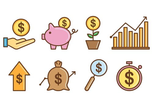 Set Of Revenue Icon vector