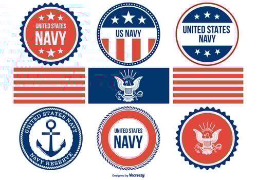 Assorted Navy Badges Collection vector