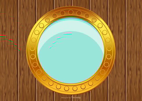 Porthole on Wood Background vector