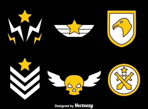 Military Badge On Black Vector