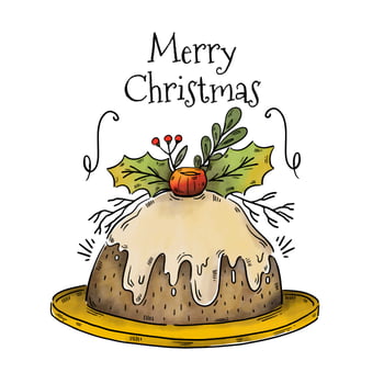 Cute Christmas Cake vector
