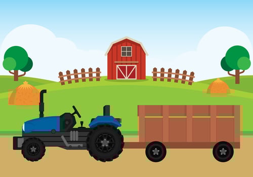 Farm Flat Landscape Illustration vector