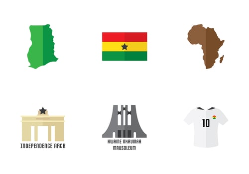 Ghana Icon Set vector