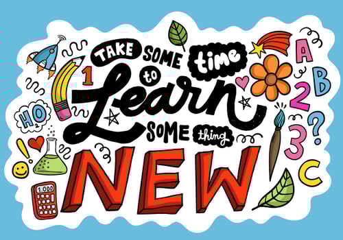 Learn Something New Lettering Vector 