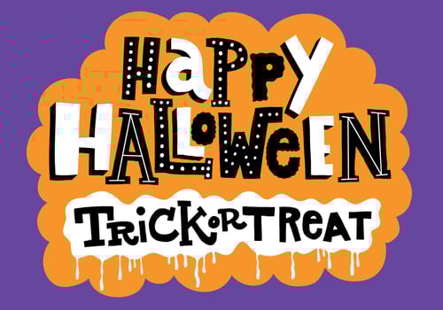 Halloween Trick or Treat Lettering Vector 