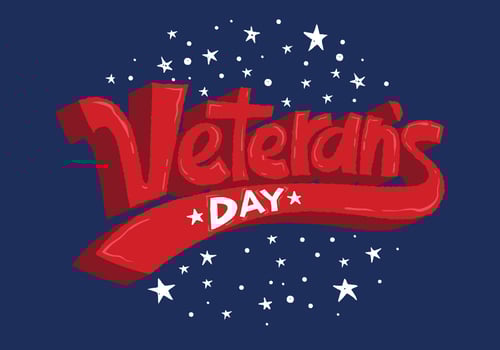 Veteran's Day Lettering Vector 
