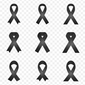 Black Ribbon Mourning Sign vector