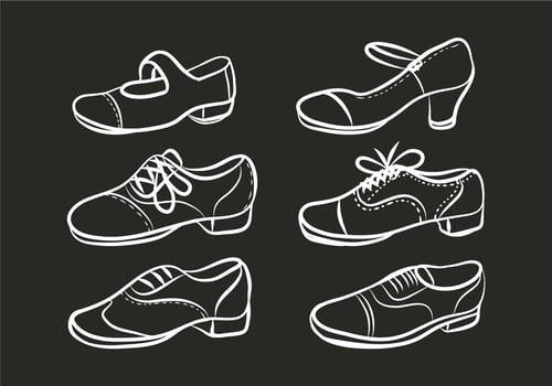 Tap shoes vector set