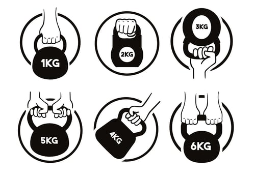 Kettle bell vector set