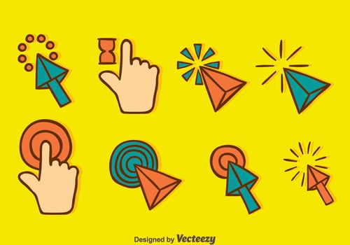 Hand Drawn Mouse Cursor Collection Vector