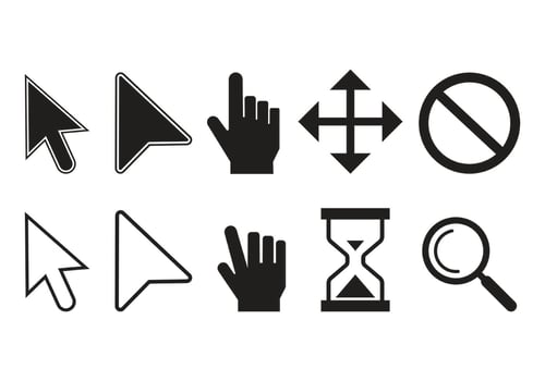 Set Of Mouse Over Icon vector