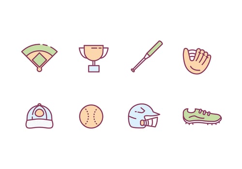 Softball Icons vector