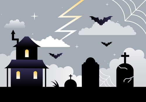 Free Flat Design Vector Halloween Background