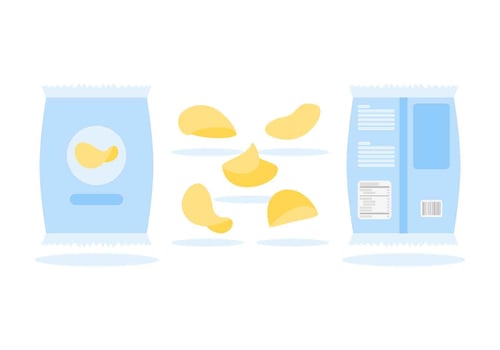 Potato Chips with Nutrition Facts Vectors