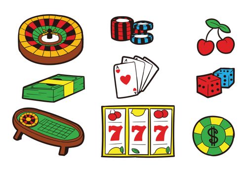 Roulette Table Icons Vector