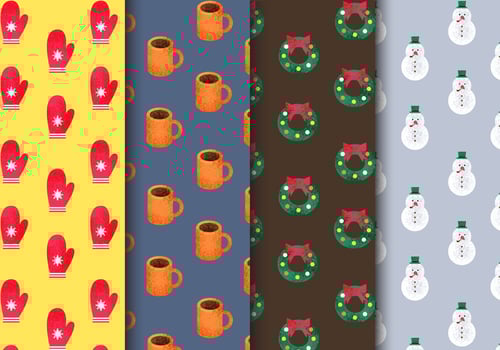 Free Seamless Christmas Patterns vector