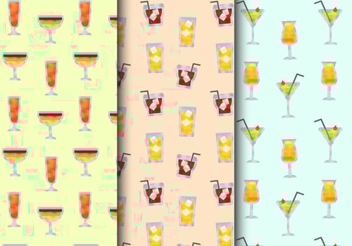 Seamless Cocktail Drinks Patterns vector