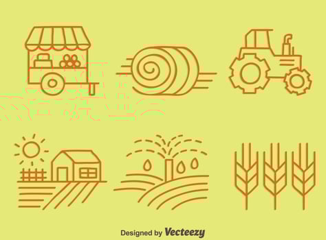 Sketch Farming Element Vector