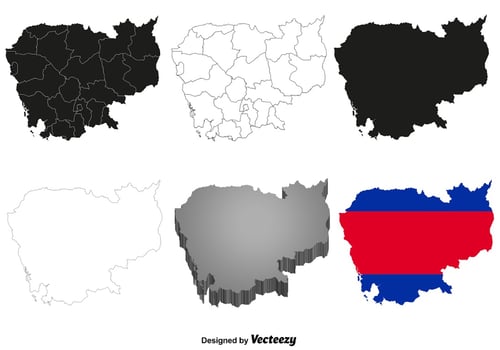 Vector Cambodia Map