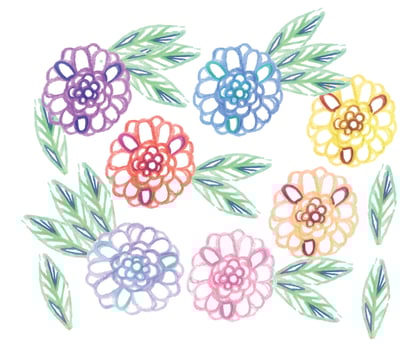 Vector Hand Drawn Flowers