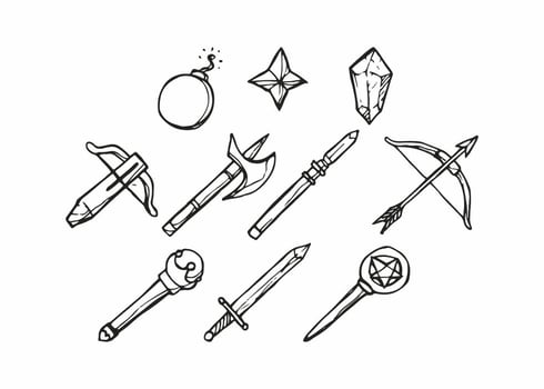 Free Sketch Games Weapon Icon Vector