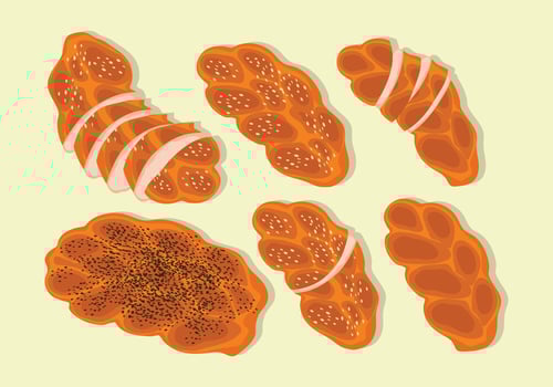 Challah Bread  Vector Set