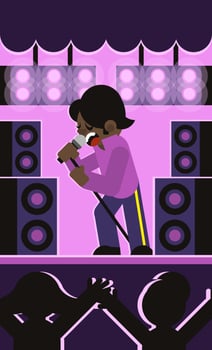 James Brown Singing Flat Illustration Vector