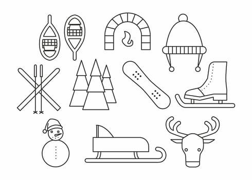 Free Winter Line Icon Vector