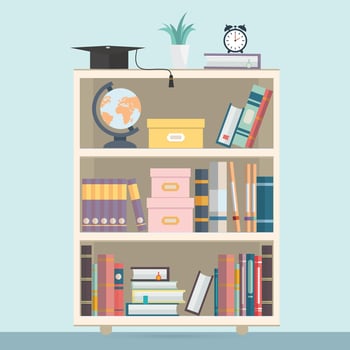 Bookshelf Illustration Vector