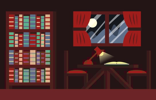 Libro Books Room Background Illustration Vector