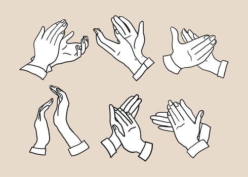 Hand Clapping Hand Drawn Vector