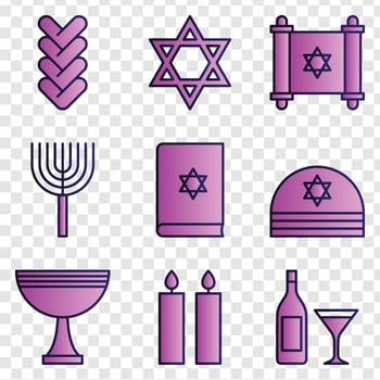 Hanukkah Shalom Icons vector