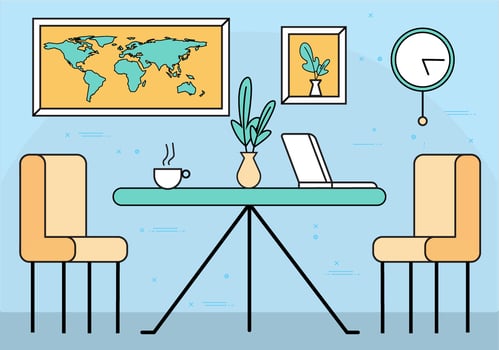 Free Flat Design Vector Room Illustration