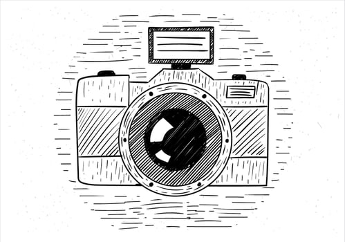 Free Hand Drawn Vector Camera Illustration