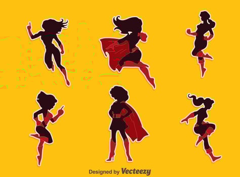 Superwoman Silhouette Vector