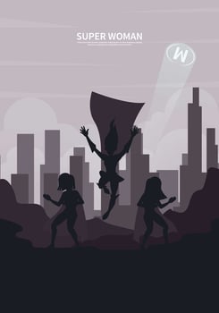 Free Silhouette Superwoman Illustration vector