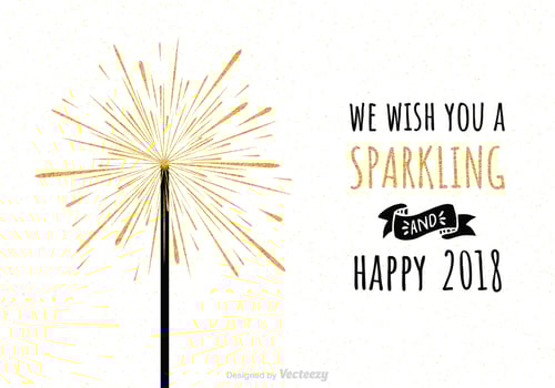 Sparkling Happy 2018 With Gold Fireworks vector