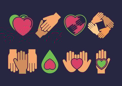 Kindness Icons Set vector