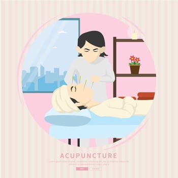 Free Acupuncture Therapist Illustration vector